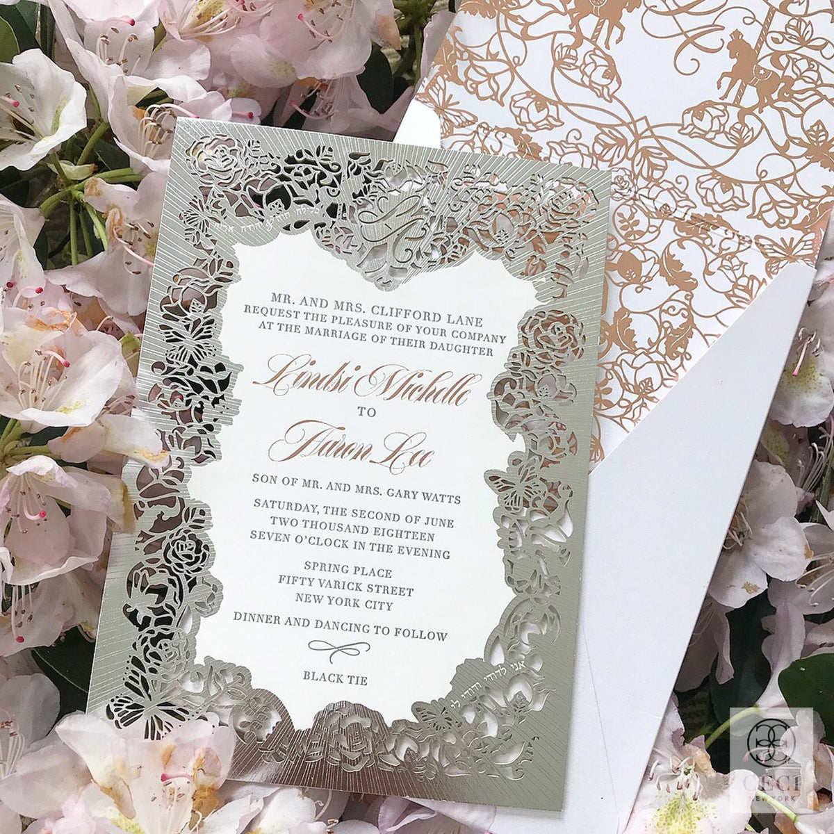 A Romantic Laser Cut Invitation With Hidden Meaning For Lindsi Lane ...