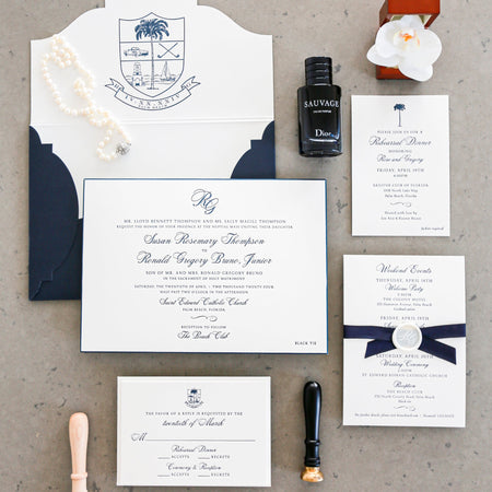 TIMELESS ELEGANCE MEETS PALM BEACH CHARM: A COUTURE INVITATION SUITE