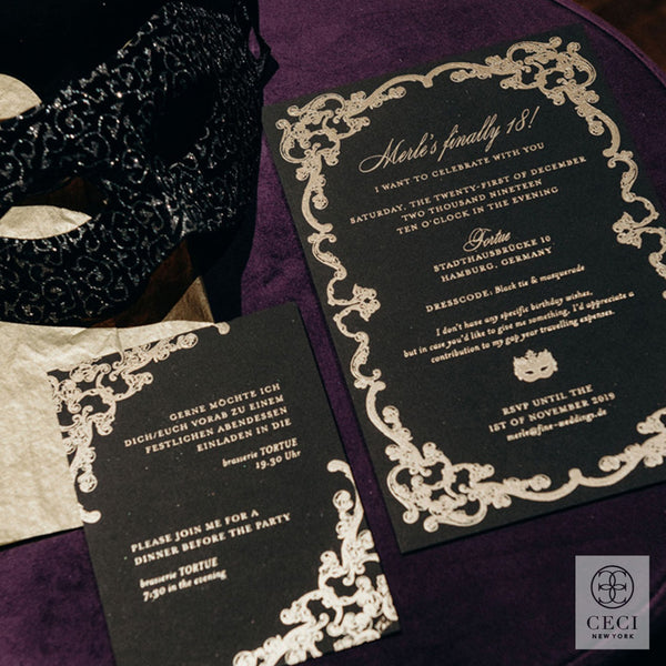 Black and Gold invitation